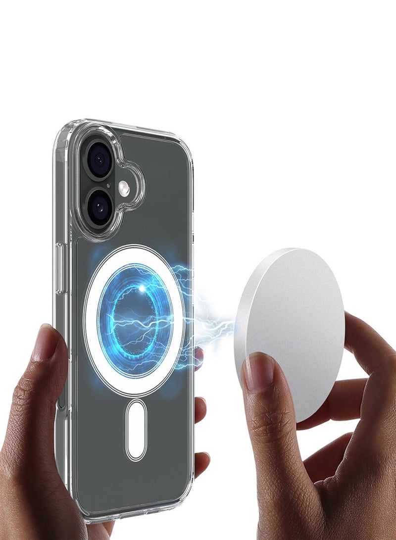 تشابي لاين  غطاء حماية شفاف لهاتف آيفون 16 بلس 5G من شابلين أبيل 2024، مقاوم للاصفرار، مقاوم للخدوش، غطاء هاتف مغناطيسي من TPU - شفاف - Image 3